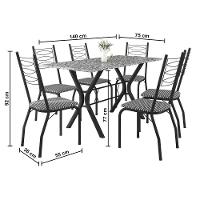 Mesa de Jantar de Granito Fabone Miami com 6 Cadeiras Estofadas - 3