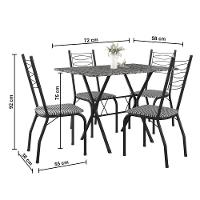 Mesa de Jantar de Granito Fabone Miami com 4 Cadeiras Estofadas - 3