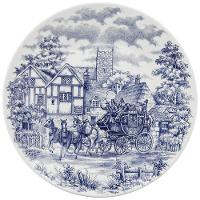 Aparelho de Jantar 20 Peças Oxford Biona Donna Cena Inglesa Azul e Bege em Cerâmica - 2