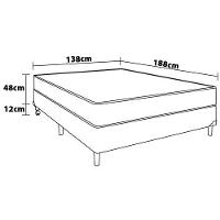 Cama Box de Casal Portobel Roma com Molas Ensacadas 60x138x188cm - Branco/Marrom - 2