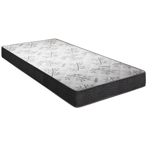 Colchão de Solteiro Portobel Star com Espuma D33 e Revestimento em Tecido Poliéster 18x78x188cm - Branco/Preto