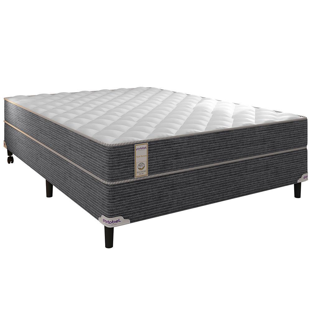 Cama Box de Casal Portobel New Lexus com Molas Ensacadas e Revestimento em Tecido Poliéster 60x138x188cm - Branco/Cinza - 2