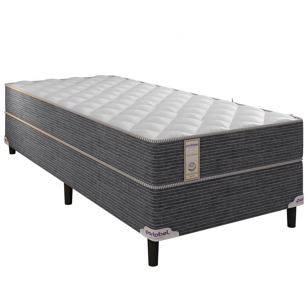 Cama Box de Solteiro Portobel New Lexus com Molas Ensacadas e Revestimento em Tecido Poliéster 60x88x188cm - Branco/Cinza - 2