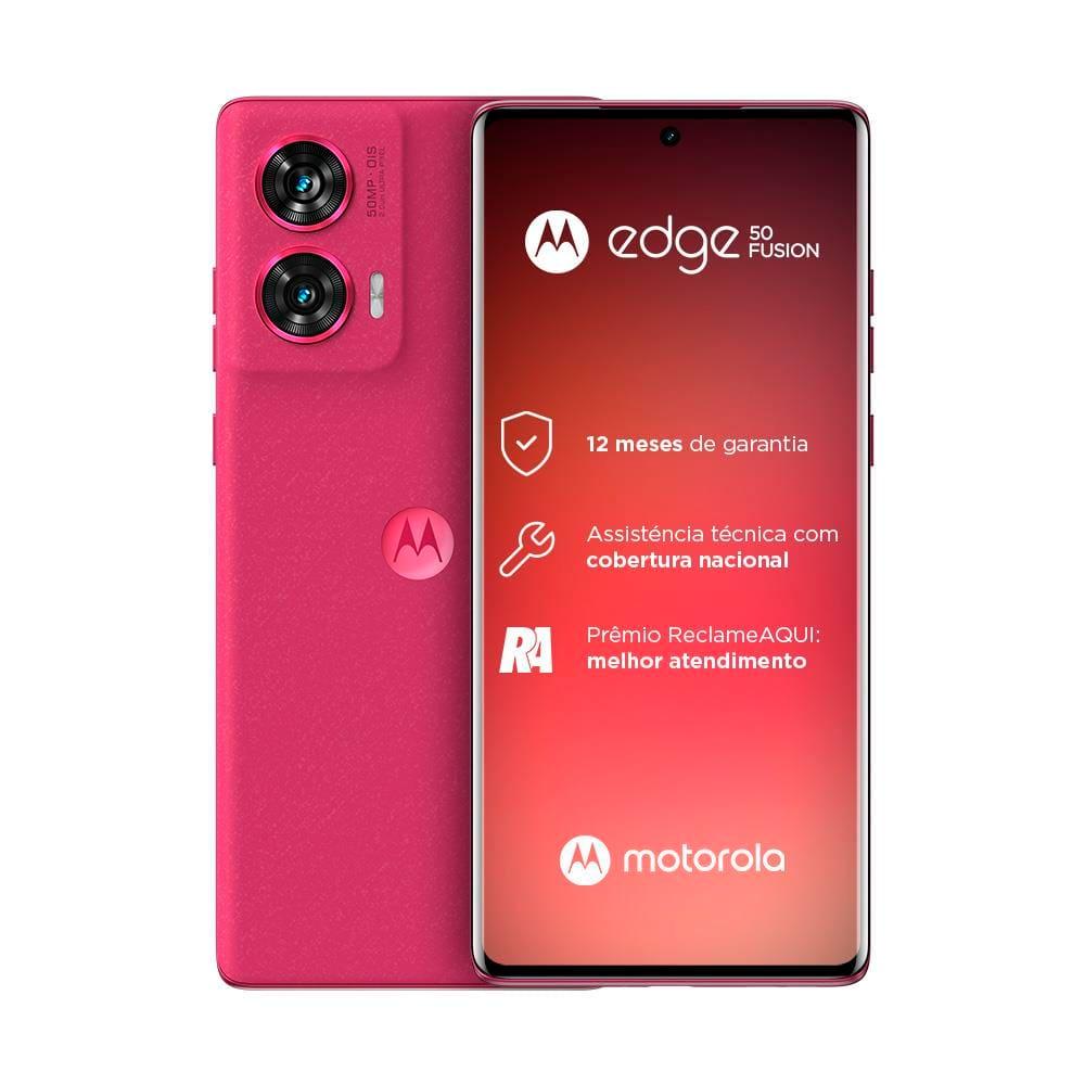 Smartphone Motorola Edge 50 Fusion 5G Pink com 256GB, Tela 6.7”, 8GB RAM, Câmera com Moto AI, IP68 e Processador Snapdragon - 9