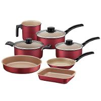 Conjunto de Panelas 10 Peças Tramontina Turim com Revestimento Antiaderente Starflon Max e Tampas de Vidro Temperado - Vermelho - 3