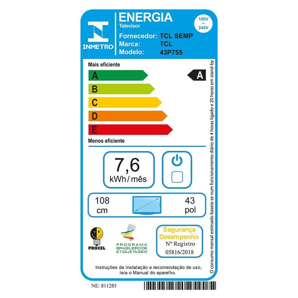 Smart TV 43” Ultra HD 4K TCL 43P755 LED com Google TV, Dolby Vision e Atmos, HDR10+, Wi-Fi, Bluetooth, Google Assistente e Design sem Bordas - 10