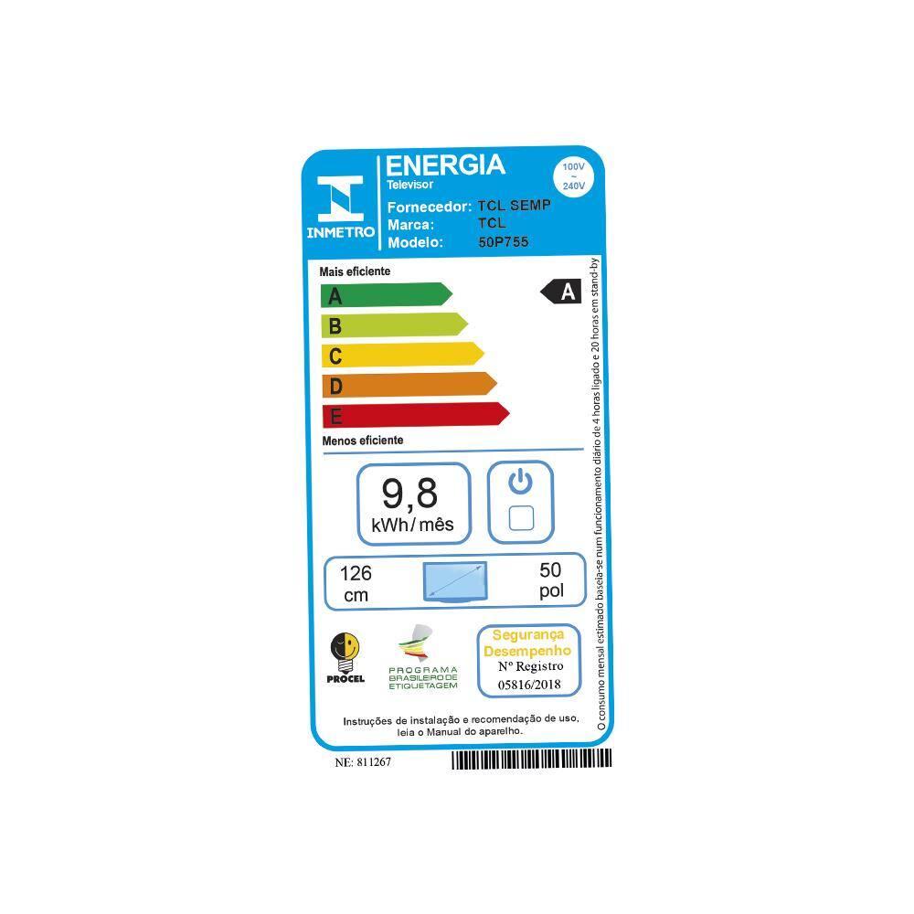 Smart TV 50” 4K TCL 50P755 Ultra HD LED Google TV Dolby Vision Atmos Sem Bordas - 6