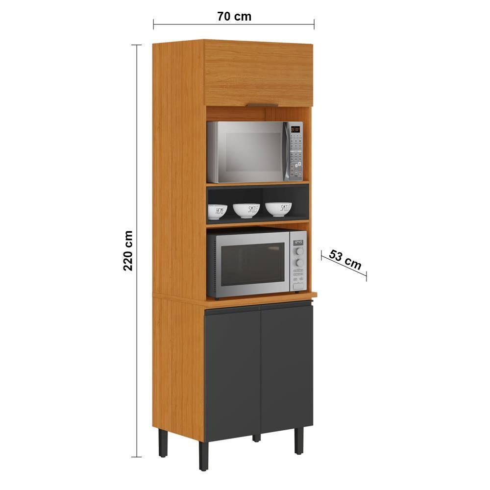 Paneleiro Itatiaia Ideale com 3 Portas, 5 Prateleiras e Nicho para Micro-ondas - 70cm largura - 3