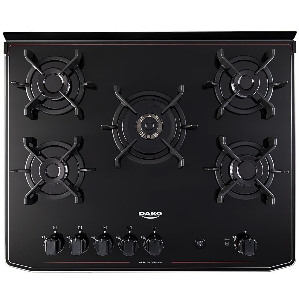 Fogão Dako 5 Bocas Magister com Mesa de Vidro e Acendimento Automático Bivolt - Preto - 7