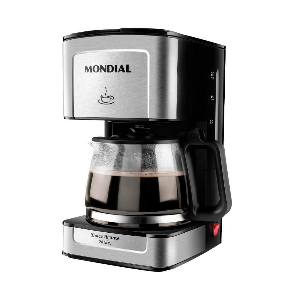 Cafeteira Elétrica Mondial Dolce Arome Vidro C-43-20X-SI 20 Xícaras 550W – Preto/Inox - 1