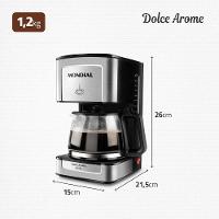 Cafeteira Elétrica Mondial Dolce Arome Vidro C-43-20X-SI 20 Xícaras 550W – Preto/Inox - 7