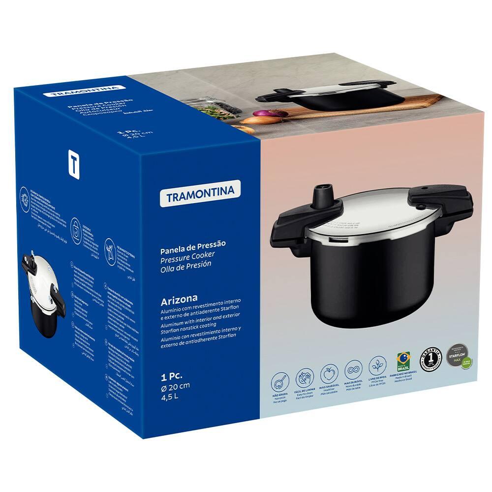 Panela de Pressão Tramontina 4,5 Litros Arizona Revestimento Antiaderente Starflon Max Preto - 4