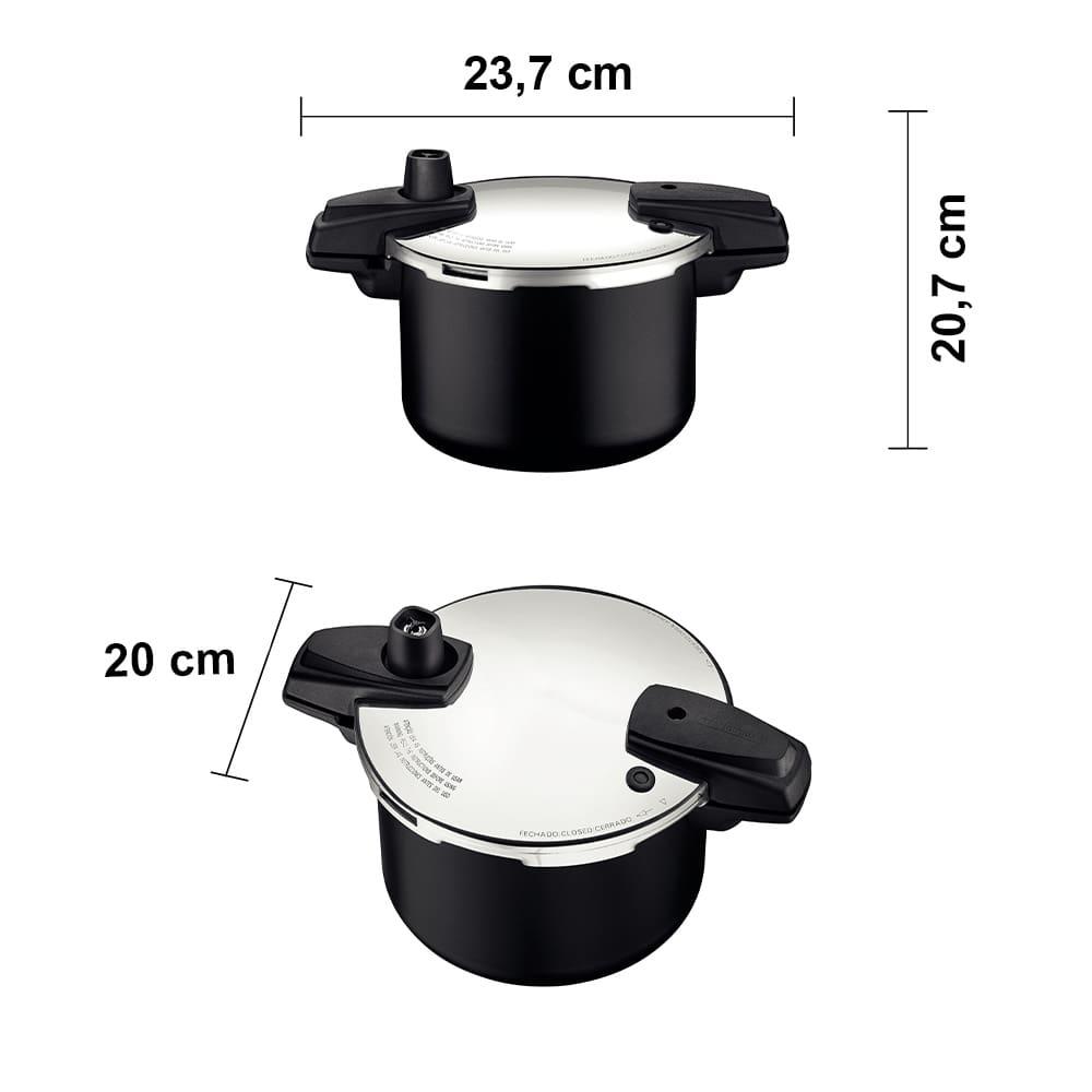 Panela de Pressão Tramontina 4,5 Litros Arizona Revestimento Antiaderente Starflon Max Preto - 5