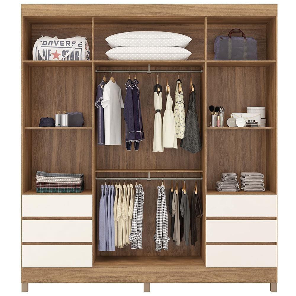 Guarda-Roupa Demóbile Mônaco com 4 Portas, 6 Gavetas e Espelho - 195cm de largura - 4