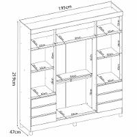 Guarda-Roupa Demóbile Mônaco com 4 Portas, 6 Gavetas e Espelho - 195cm de largura - 6