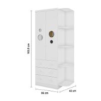 Guarda-Roupa Infantil Peroba Duda Plus com 2 Portas, 3 Gavetas, 5 Prateleiras e 86 cm de Largura