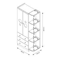 Guarda-Roupa Infantil Peroba Duda Plus com 2 Portas, 3 Gavetas, 5 Prateleiras e 86 cm de Largura - 5