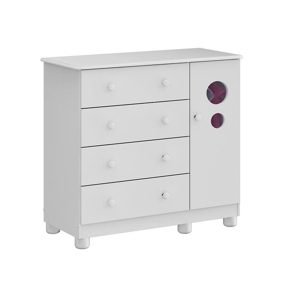 Cômoda Infantil Peroba Duda Plus com 1 Porta, 4 Gavetas, 1 Prateleira e 95,3 cm de Largura - 2