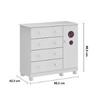 Cômoda Infantil Peroba Duda Plus com 1 Porta, 4 Gavetas, 1 Prateleira e 95,3 cm de Largura - 4
