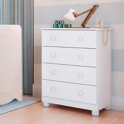 Cômoda Infantil Peroba Duda Plus com 4 Gavetas e 65,1 cm de Largura