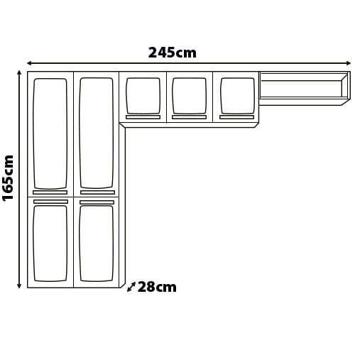 Cozinha Compacta Itatiaia Rose com 7 Portas e 6 Prateleiras - 245cm de largura - 3