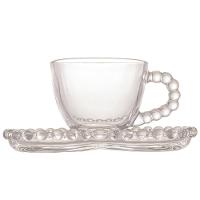 Conjunto com 4 Xícaras e Pires para Café Wolff Pearl Coração em Cristal - 85 ml - 3