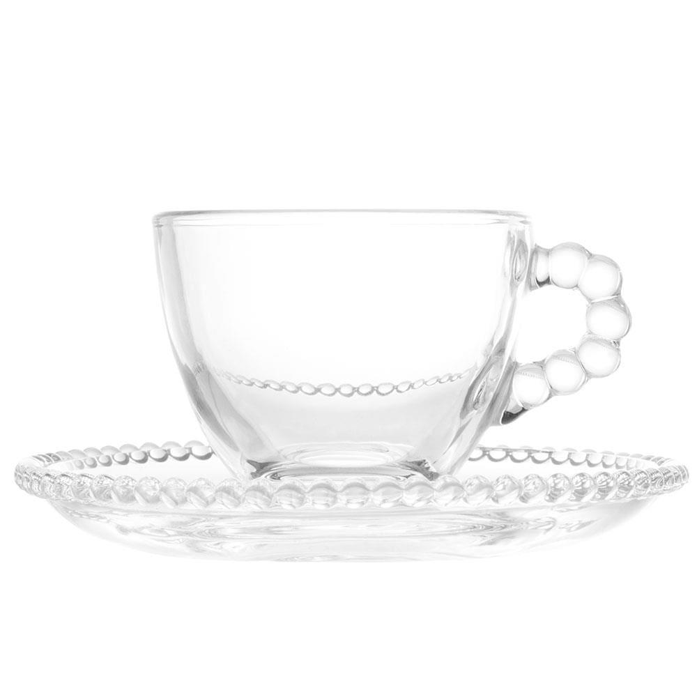 Conjunto com 4 Xícaras e Pires para Café Wolff Pearl em Cristal - 80 ml - 3