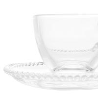 Conjunto com 4 Xícaras e Pires para Café Wolff Pearl em Cristal - 80 ml