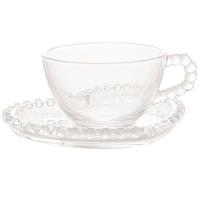 Conjunto com 4 Xícaras e Pires para Chá Wolff Pearl Coração em Cristal - 180 ml - 3