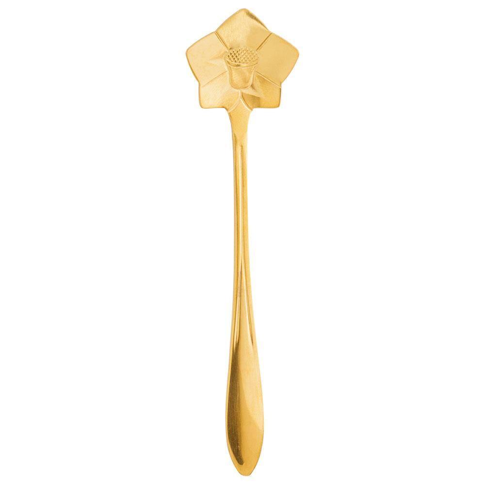 Conjunto de Colheres para Chá Wolff Flores em Aço Inox Dourado - 4 Peças - 2