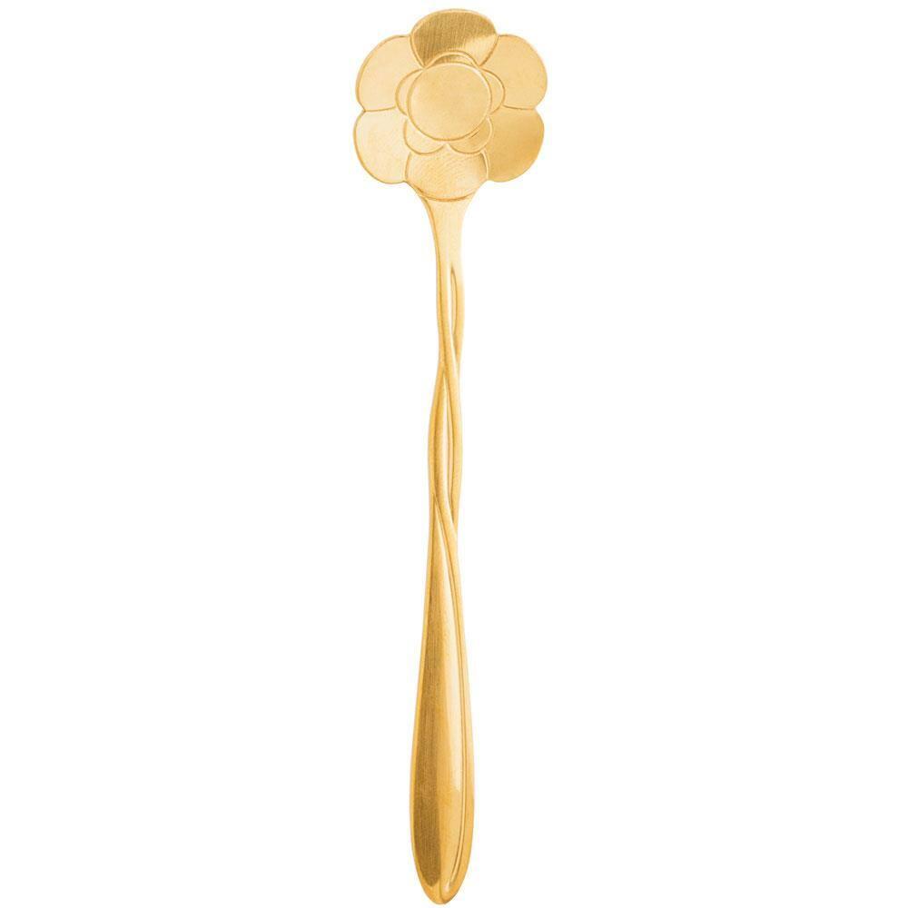 Conjunto de Colheres para Chá Wolff Flores em Aço Inox Dourado - 4 Peças - 3