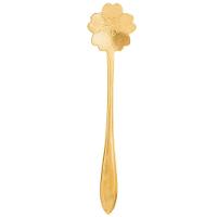 Conjunto de Colheres para Chá Wolff Flores em Aço Inox Dourado - 4 Peças