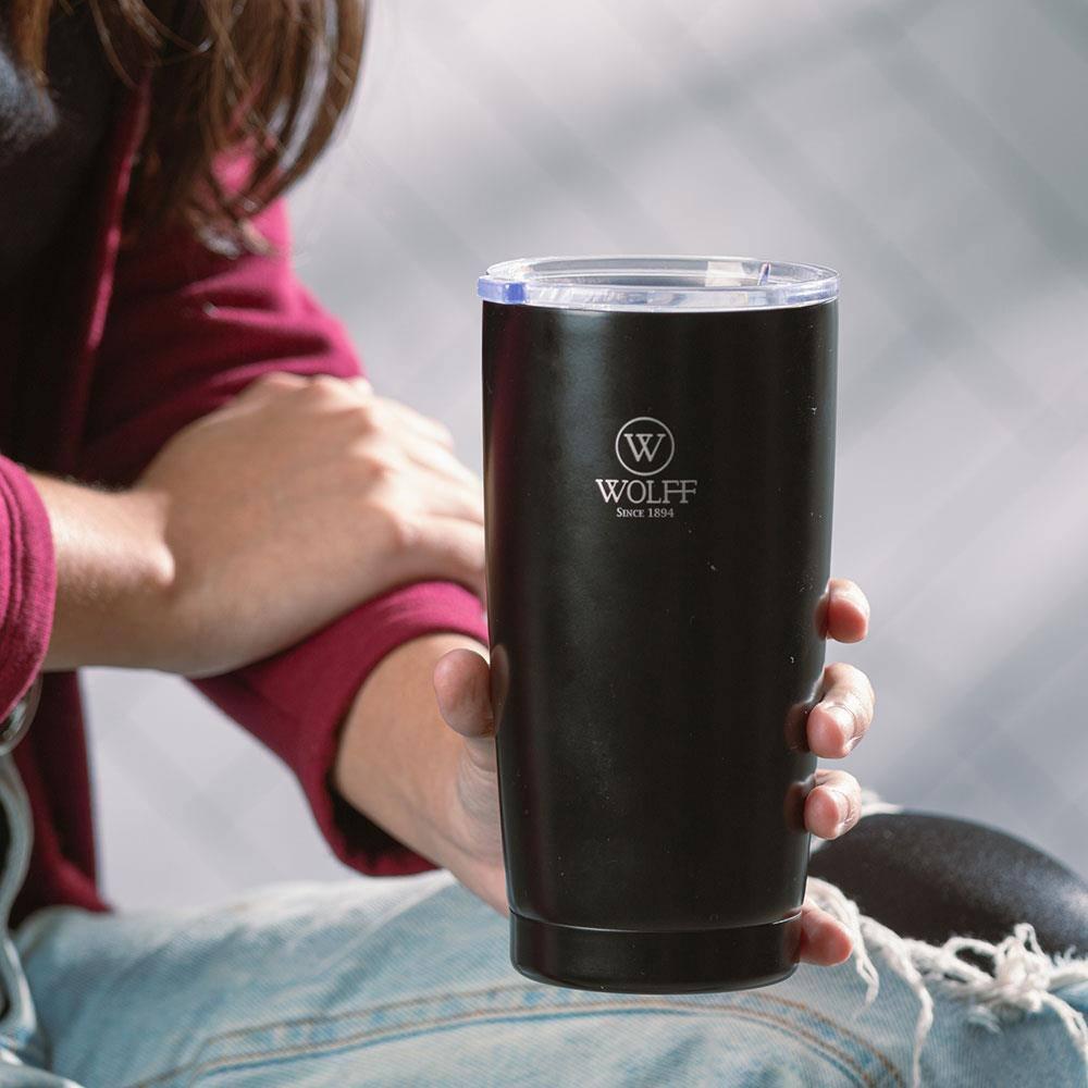 Copo Térmico Wolff 28900 com Tampa e Parede Dupla Preto - 600 ml - 9