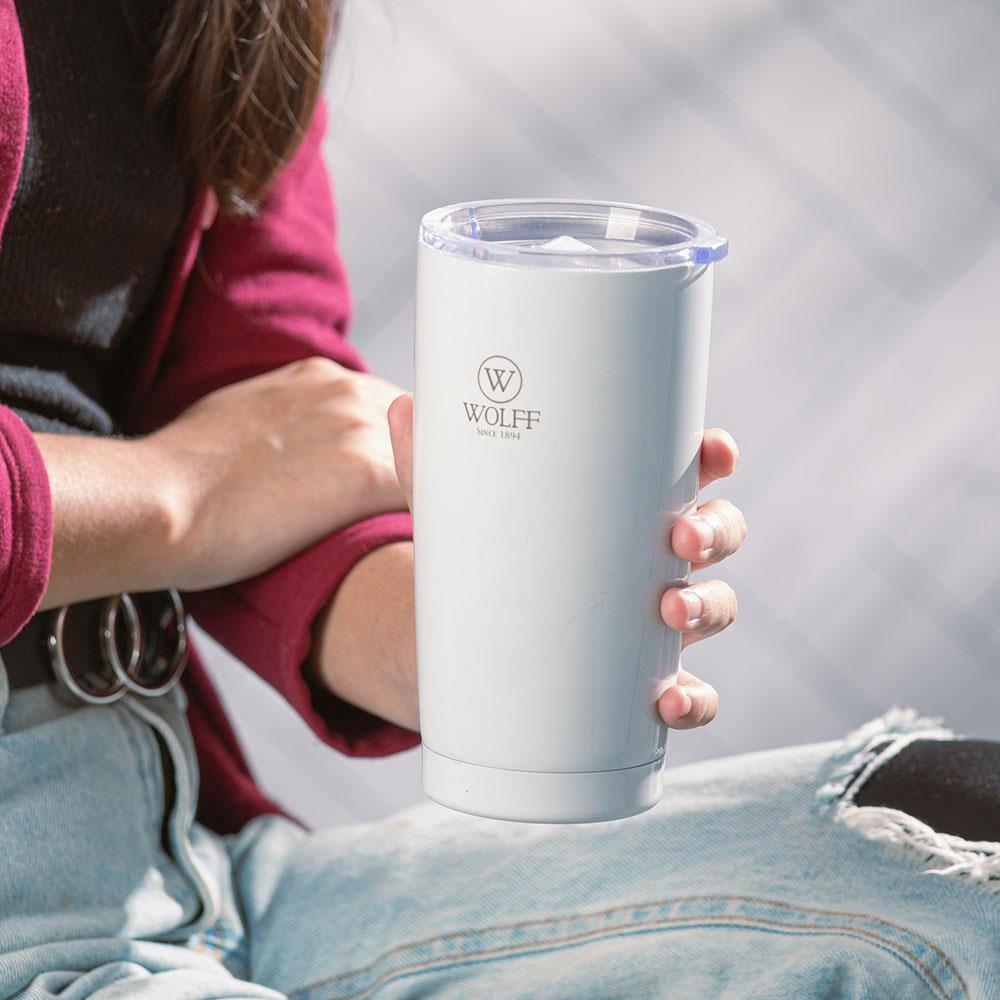 Copo Térmico Wolff 28901 com Tampa e Parede Dupla Branco - 600 ml - 5