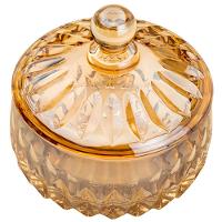 Potiche Decorativo Wolff Louise em Cristal Âmbar - 11,5 cm - 2