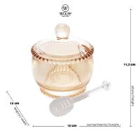 Meleira com Dosador Wolff Pearl em Cristal Âmbar - 11,5 x 10,5 cm - 6