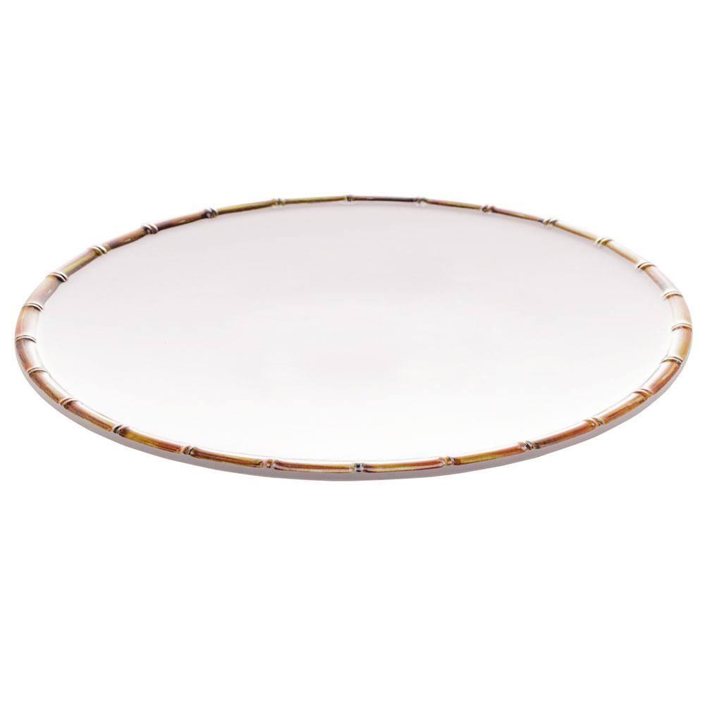 Prato Raso Wolff Bambu em Melamina Branco - 27 cm - 2