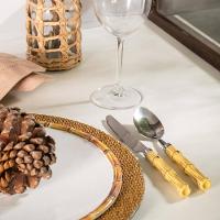 Prato Raso Wolff Bambu em Melamina Branco - 27 cm - 9