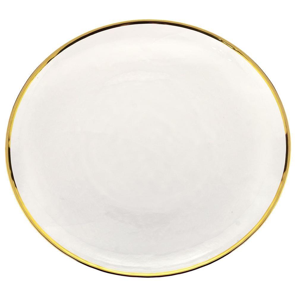 Prato Raso Wolff Agate com Borda Dourada - 26 cm - 1