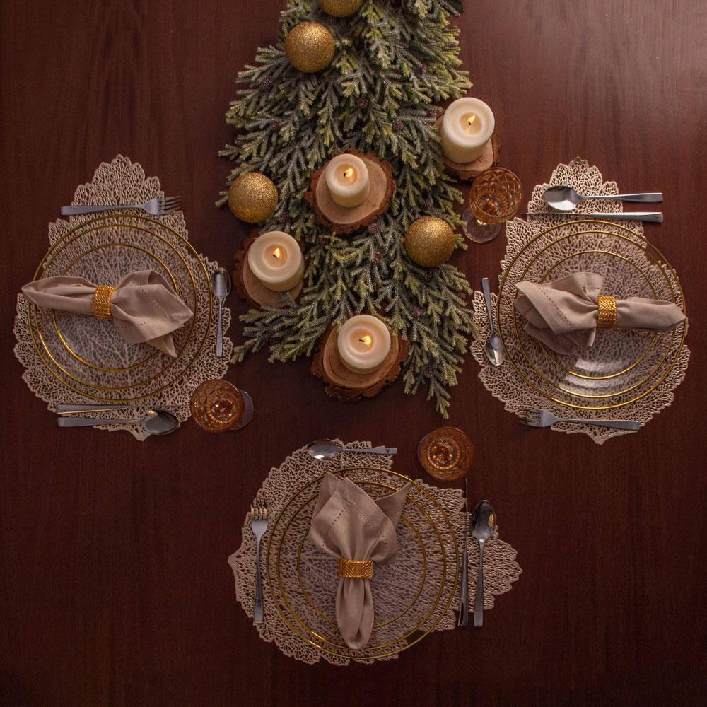 Prato Raso Wolff Agate com Borda Dourada - 26 cm - 8