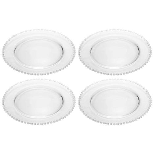 Conjunto de Pratos Wolff Cristal Pearl 97585 28 cm - 4 Peças