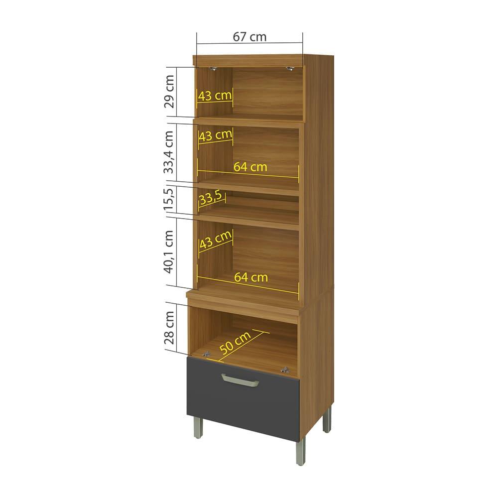 Paneleiro Nesher Princesa 2 Portas 1 Gaveta – 70cm - 10