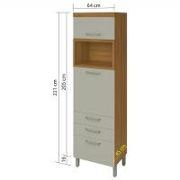 Paneleiro Nesher Princesa 2 Portas, 3 Gavetas e Prateleiras – 64cm - 2