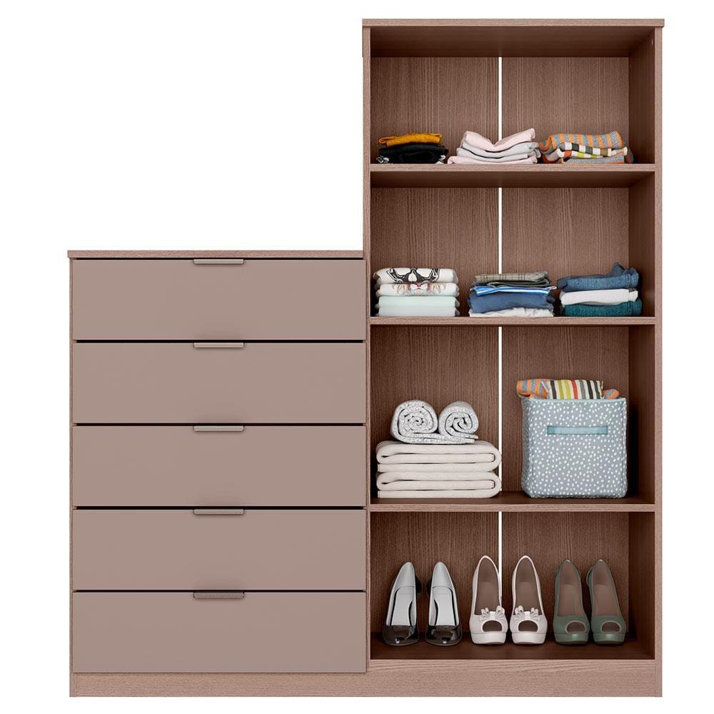 Cômoda Sapateira Bartira Roma com 2 Portas e 5 Gavetas - 122cm de largura - 3