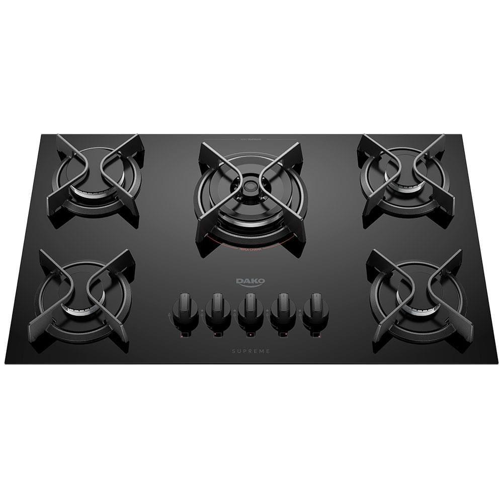 Cooktop a Gás 5 Bocas Dako Supreme com Queimador Tripla Chama Preto - 1