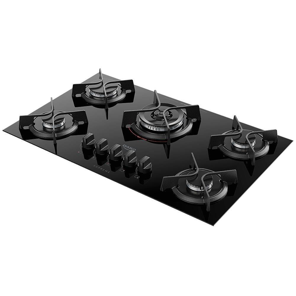 Cooktop a Gás 5 Bocas Dako Supreme com Queimador Tripla Chama Preto - 2