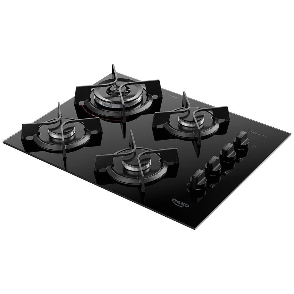 Cooktop a Gás 4 Bocas Dako Supreme com Queimador Tripla Chama Preto – Bivolt - 2