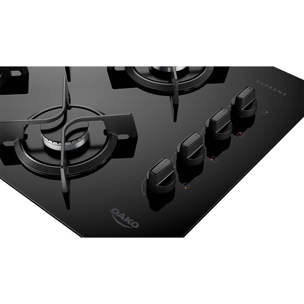 Cooktop a Gás 4 Bocas Dako Supreme com Queimador Tripla Chama Preto – Bivolt - 3