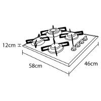 Cooktop a Gás 4 Bocas Dako Supreme com Queimador Tripla Chama Preto – Bivolt - 25