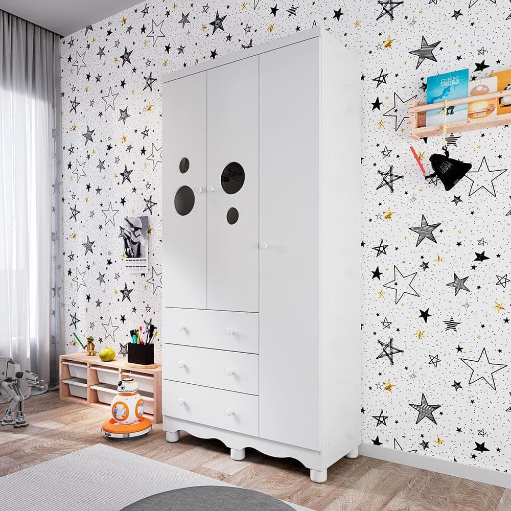 Guarda-Roupa Infantil Peroba Duda Plus com 3 Portas, 3 Gavetas e 92 cm de Largura - 2